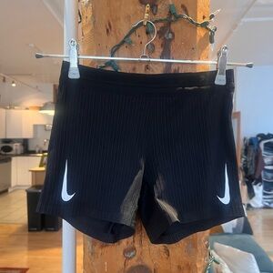 Nike Women's Black Athletic Shorts with White Accents